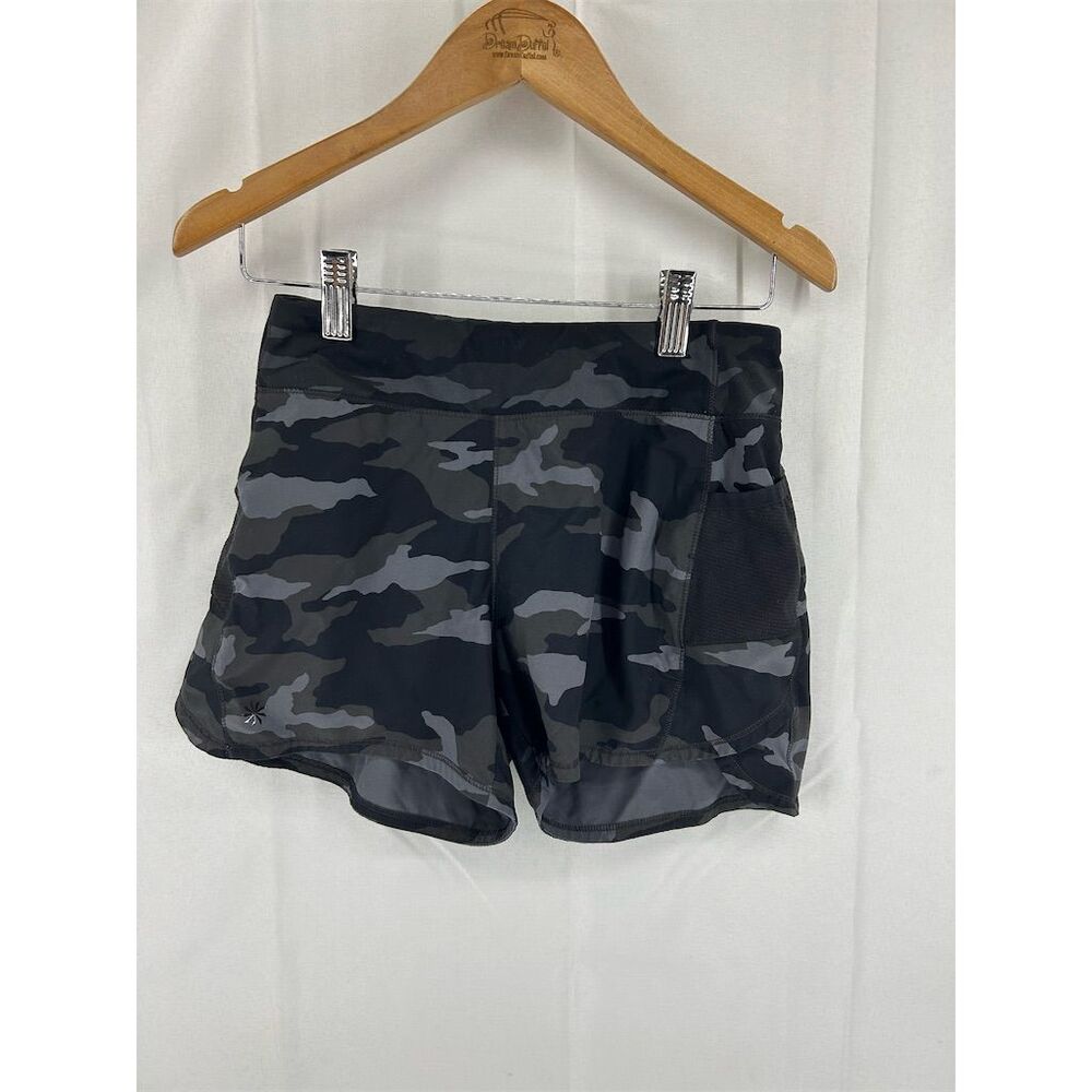 Athleta Girl Camo Print 3" Running Shorts Size L Multicolor